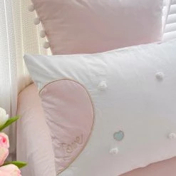 Juwas Sweet Love Heart Embroidery Bedding Set 17 Juwas Sweet Love Heart Embroidery Bedding Set