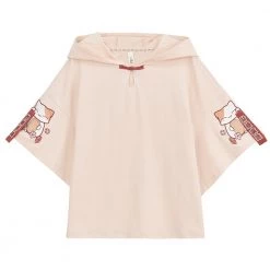 Juwas Japanese Lucky Cat Khaki Hooded Top 17 Juwas Japanese Lucky Cat Khaki Hooded Top