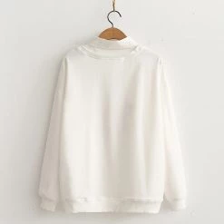 Juwas Cartoon Print Fake Two Piece Hoodie