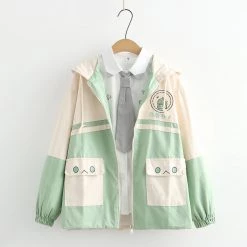 Juwas Japanese Cartoon Dinosaur Embroidery Coat CLOTHING