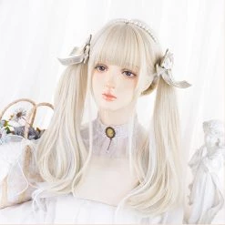 Juwas Fashion & Beauty Lolita White Blonde Straight Long Wig