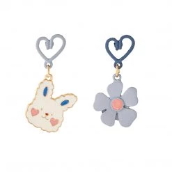 Juwas Fashion & Beauty Rabbit Flower 925 Sterling Silver Stud Earrings Ear Clip