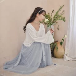 Juwas Classy Basic White Button Long Sleeve Blouse NEW ARRIVAL