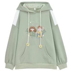 -Juwas NEW ARRIVAL Blossoming Love Story Pale Green Hoodie