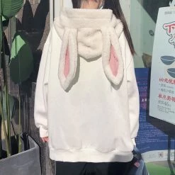Juwas Bunny Ears Loose Sweatshirt