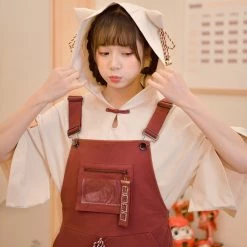 Juwas Japanese Lucky Cat Khaki Hooded Top 13 Juwas Japanese Lucky Cat Khaki Hooded Top