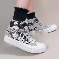 Juwas Shoes Dark Animal Girl High Top Canvas Sneaker 12 Juwas Shoes Dark Animal Girl High Top Canvas Sneaker