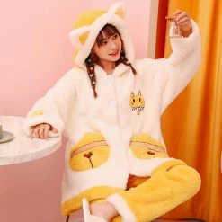 Juwas Kawaii Yellow MyCat Oversized Pajamas