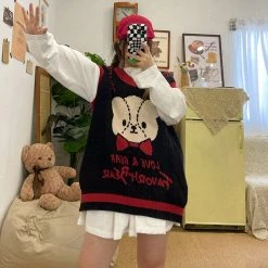 Juwas Love And Bear Loose Knitted Sweater