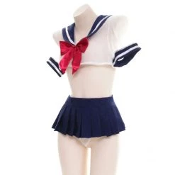 Juwas Sexy Blue Sailor Uniform- Top And Skirt