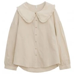 Juwas NEW ARRIVAL Doll Collar Long Sleeve Loose Shirt 13 Juwas NEW ARRIVAL Doll Collar Long Sleeve Loose Shirt