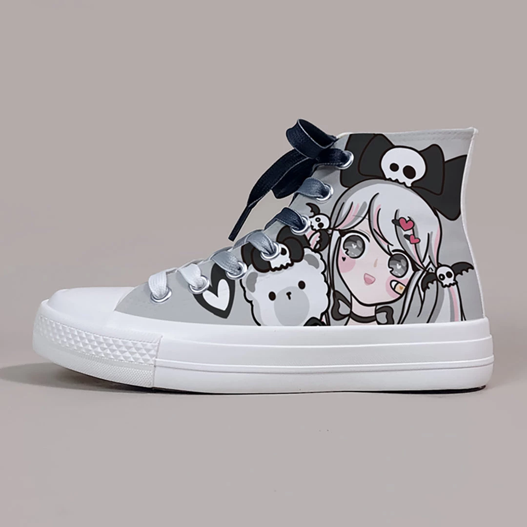 Juwas Shoes Dark Animal Girl High Top Canvas Sneaker 9 Juwas Shoes Dark Animal Girl High Top Canvas Sneaker