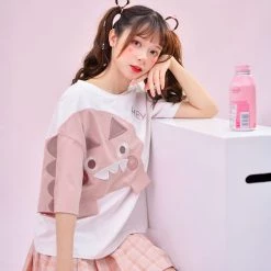 Juwas Kawaii Blushing Pink Dinosaur Shirt NEW ARRIVAL 10 Juwas Kawaii Blushing Pink Dinosaur Shirt NEW ARRIVAL