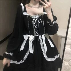 Juwas Gothic Lolita Victorian Cut Lace Dress