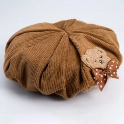 Juwas Bear Embroidery Corduroy Beret