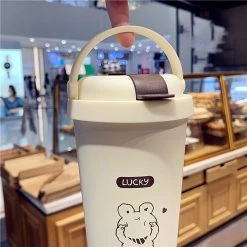 Juwas Cartoon Animal Print Water Tumbler