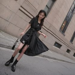 Juwas Classy All Black Goth Top And Shorts NEW ARRIVAL