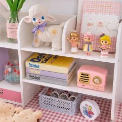 Juwas NEW ARRIVAL Kawaii Cream White Mini Desk Shelf Organizer