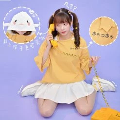 Juwas NEW ARRIVAL Cute Japanese Monster Three-Fourth Sleeve Hoodie