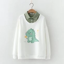 Juwas Adorable Fat Dino Fake Under Polo Sweater