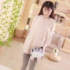 Juwas NEW ARRIVAL Cute Cat Butt Plush Bag