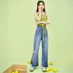 Juwas NEW ARRIVAL Kawaii Denim High Waist Mom Jeans