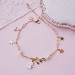 -Juwas Kawaii Cat Bunny Sakura Flower Bracelets