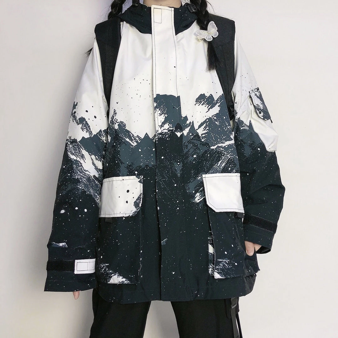 Juwas Retro Black Color Splash Oversize Jacket 4 Juwas Retro Black Color Splash Oversize Jacket