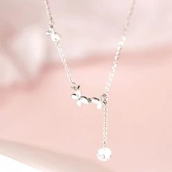 Juwas Butterflies Silver Necklace