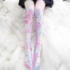 Juwas CLOTHING Kawaii Kissing Anime Girl Knee Socks