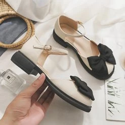 Juwas Vintage Bowknot Strap Buckle Mary Janes Shoes NEW ARRIVAL