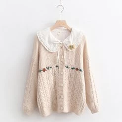 Juwas Flower Vines Knitted Cardigan Sweater CLOTHING