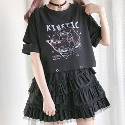 Juwas Kinetic Rabbit Print Short T-shirt