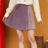 Juwas NEW ARRIVAL Kawaii Fake Wrap-On Mini Plaid Checkered Skirt