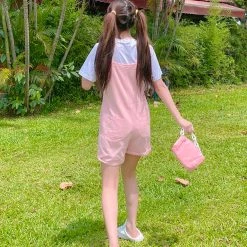 Juwas CLOTHING Cute Rabbits Print Overalls