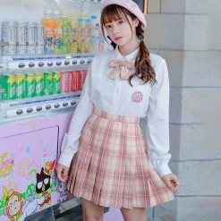 Juwas NEW ARRIVAL Kawaii School Uniform Pink Plaid Mini Skirt 11 Juwas NEW ARRIVAL Kawaii School Uniform Pink Plaid Mini Skirt