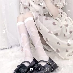 Juwas Sweet Lolita Lace Ribbon Knee High Socks CLOTHING