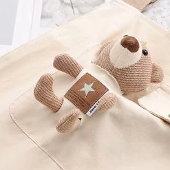 Juwas CLOTHING Cartoon Bear Pocket Overall