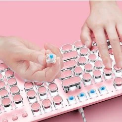 Juwas.com Online Store Kawaii Punk Gaming Wired Mechanical Keyboard For Mac, Windows