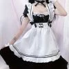 Juwas CLOTHING Maid Cosplay Ruffle Corset Skirt Dress