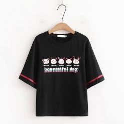 Juwas NEW ARRIVAL Cartoon Letters Print T-shirt
