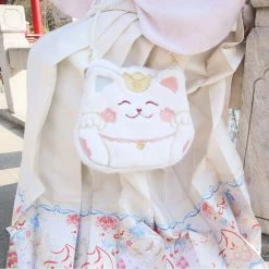 Juwas Lucky Cat Plush Crossbody Bag