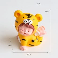 Juwas Cute Tiger Suit Baby Mini Figurine