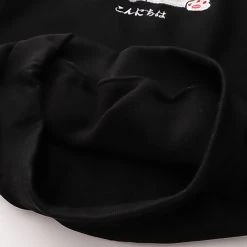 Juwas Japanese Puppy Embroidery Pocket Hoodie CLOTHING