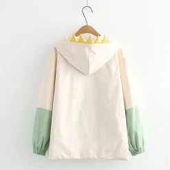 Juwas Japanese Cartoon Dinosaur Embroidery Coat CLOTHING