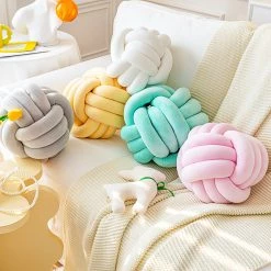 Juwas Pastel Knot-Tied Plush Throw Pillow NEW ARRIVAL