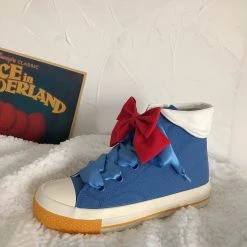 Juwas Princess Blue Red Bow High Ankle Sneaker Shoes