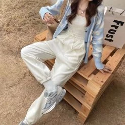 Juwas Classic Plain Off-White Jogger Sweatpants