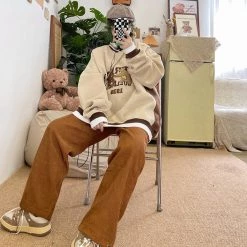 Juwas Sweet Playful Bears Oversized Sweatshirt NEW ARRIVAL