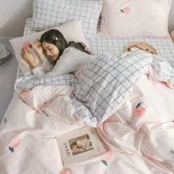 Juwas.com Online Store NEW ARRIVAL Sweet Peach Theme Comfortable Bedding Set